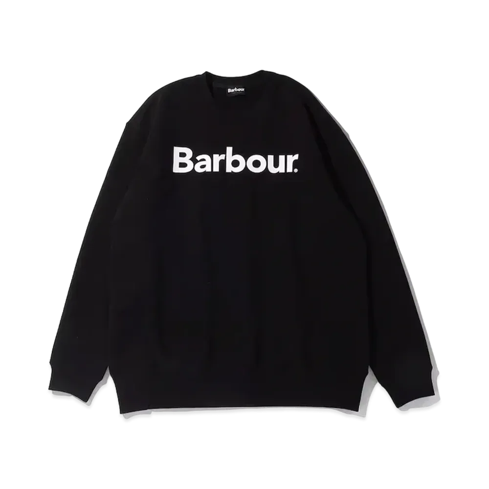Barbour Front Logo Long Sleeve Crew Neck Sweat "Black"