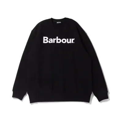 Barbour Front Logo Long Sleeve Crew Neck Sweat "Black"