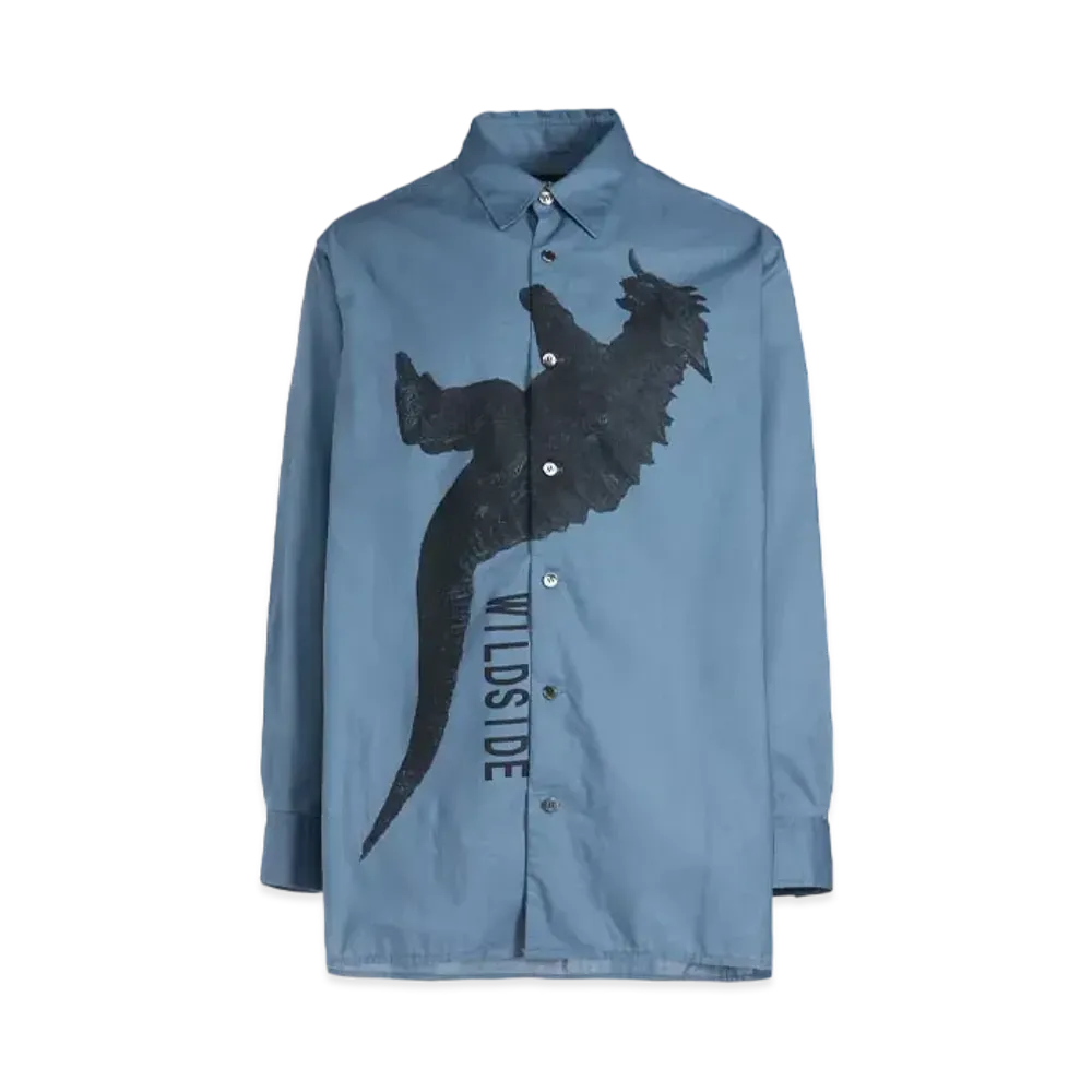 WILDSIDE Yohji Yamamoto x IZUMONSTER Graphic Shirt "Blue"