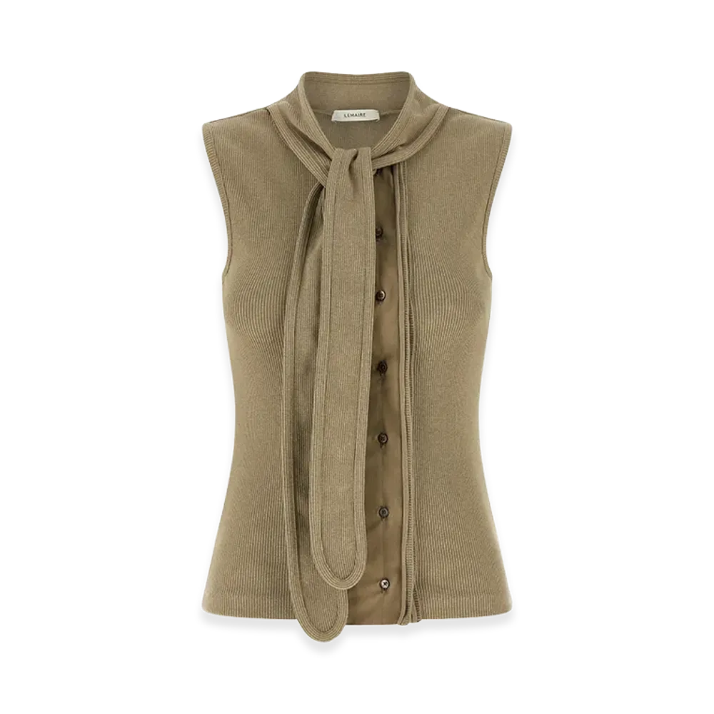 LEMAIRE Women's 'Asymmetrical Fitted' Top "Beige"