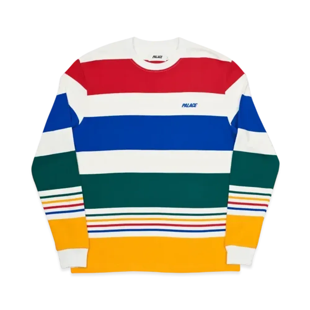 PALACE Heavy Stripe L/S T-Shirt "White"