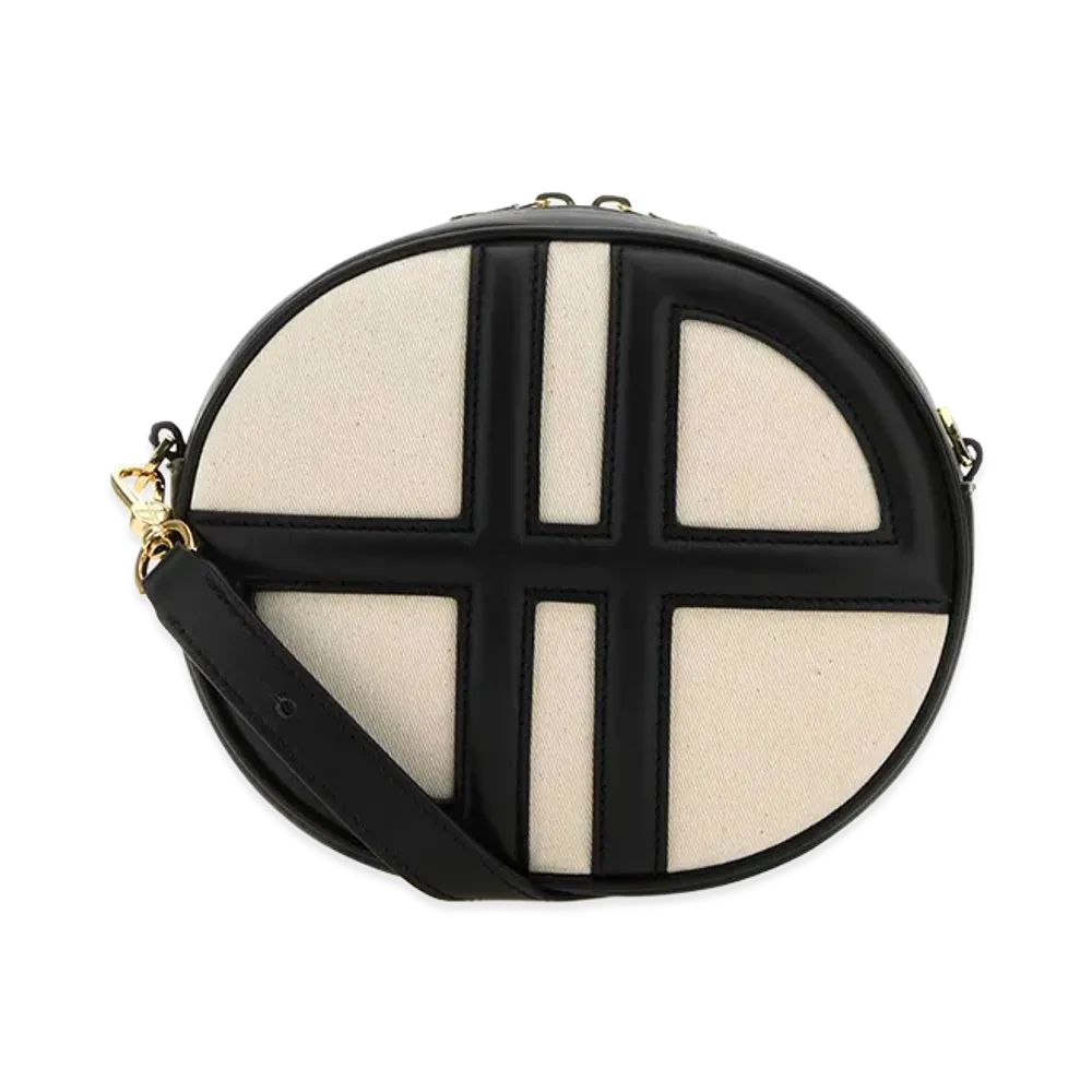 PATOU Women's Two-Tone Denim and Leather Le JP Shoulder Bag "Black"
