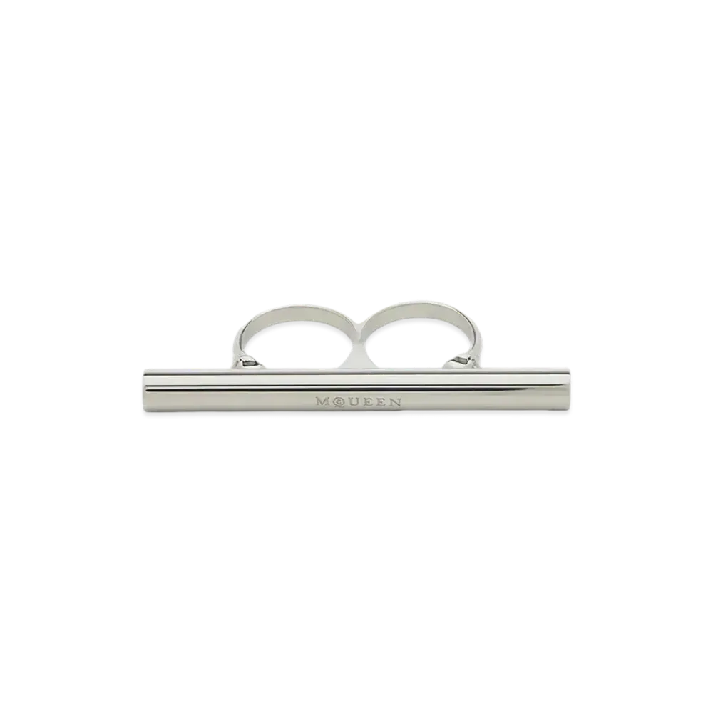 Alexander McQUEEN T Bar Double Ring "Palladium"
