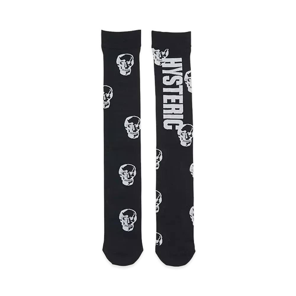 HYSTERIC GLAMOUR Women's Skull Knee-High Socks "Black"