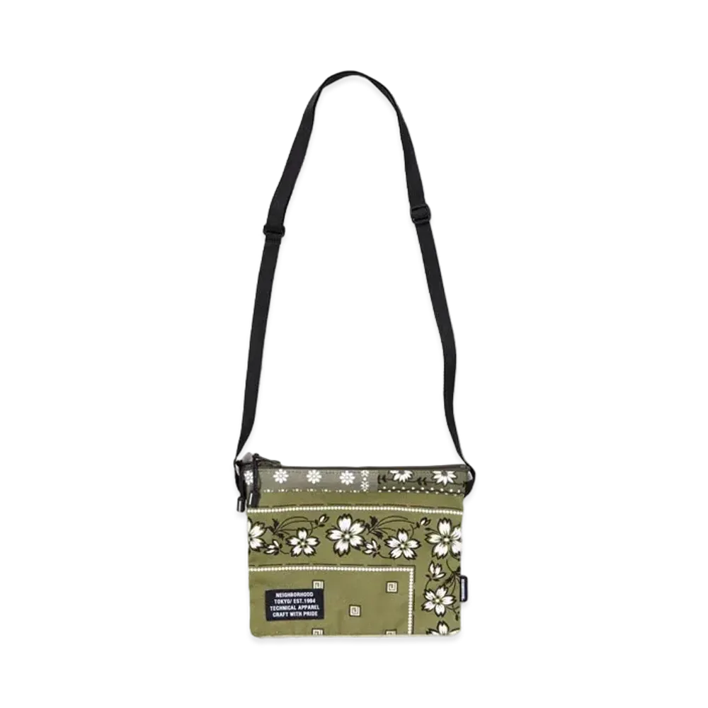 NEIGHBORHOOD BANDANA CHOPPED SACOCHE / C-LUGGAGE "Olive Drab"