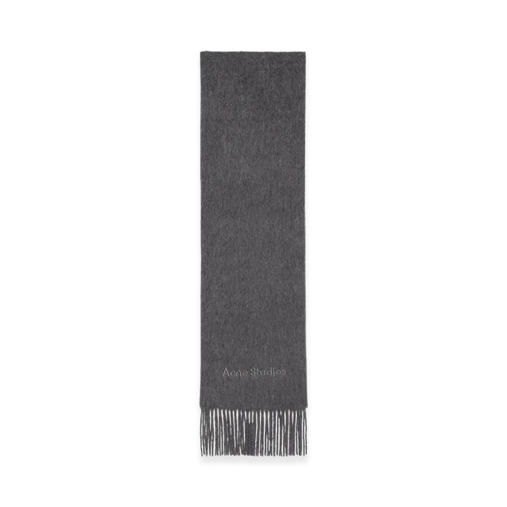 Acne Studios Wool Logo Scarf "Grey Melange"