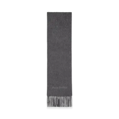 Acne Studios Wool Logo Scarf "Grey Melange"