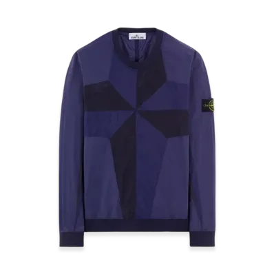 Stone Island 60254 Cotton Nylon Ripstop Star Inlay Garment Dyed Sweatshirt - 22SS "Royal Blue"