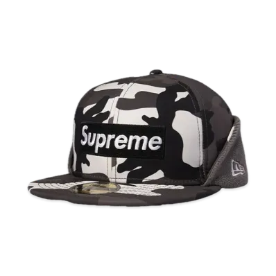 Supreme Windstopper Earflap Box Logo New Era "Snow Camo"
