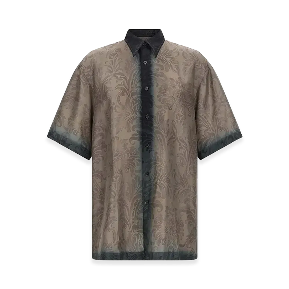 DRIES VAN NOTEN Silk Short Sleeve Shirt With Shaded Effect "Multicolor"