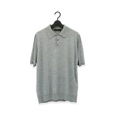 PRADA Polo M/C Lana Pettinata "Grigio"