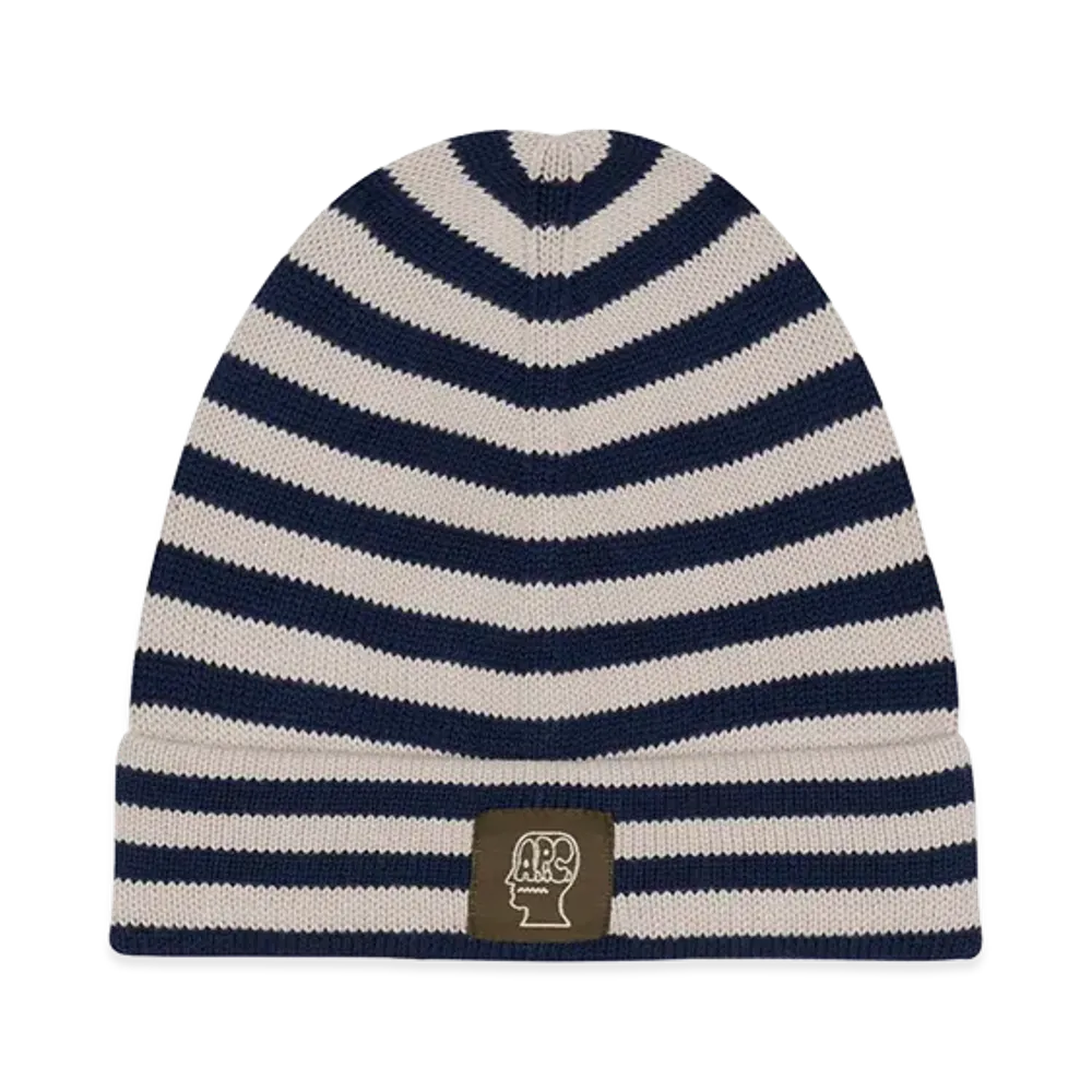 A.P.C. x Brain Dead Striped Cotton Beanie "Navy"
