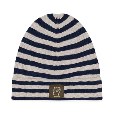 A.P.C. x Brain Dead Striped Cotton Beanie "Navy"