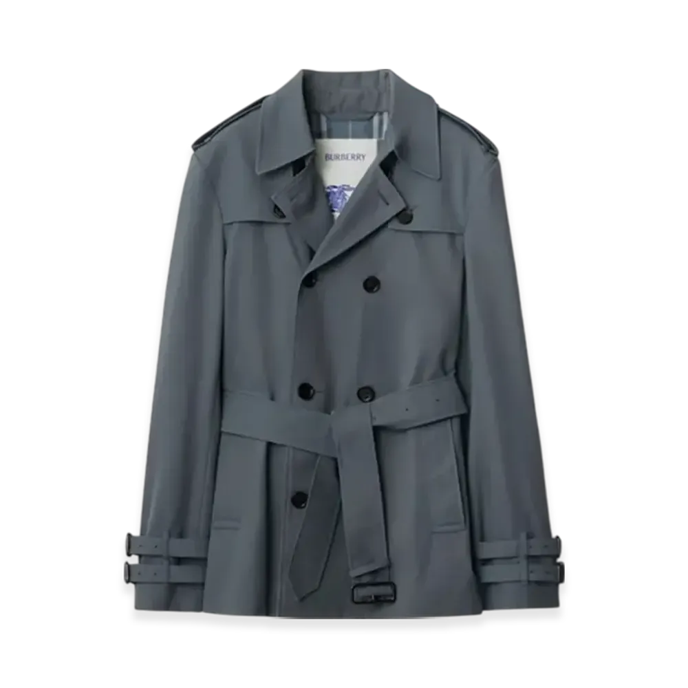 Burberry Short Gabardine Trench Coat "Magnet"