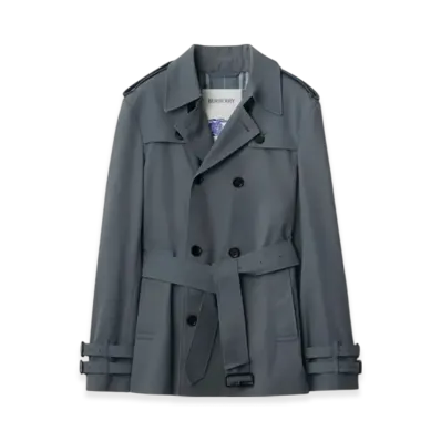 Burberry Short Gabardine Trench Coat "Magnet"