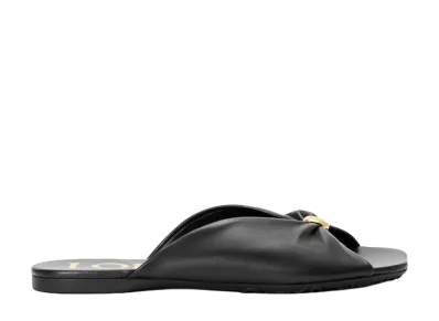 LOEWE Women's Pebble Soft Slide in Nappa Lambskin "Black"
