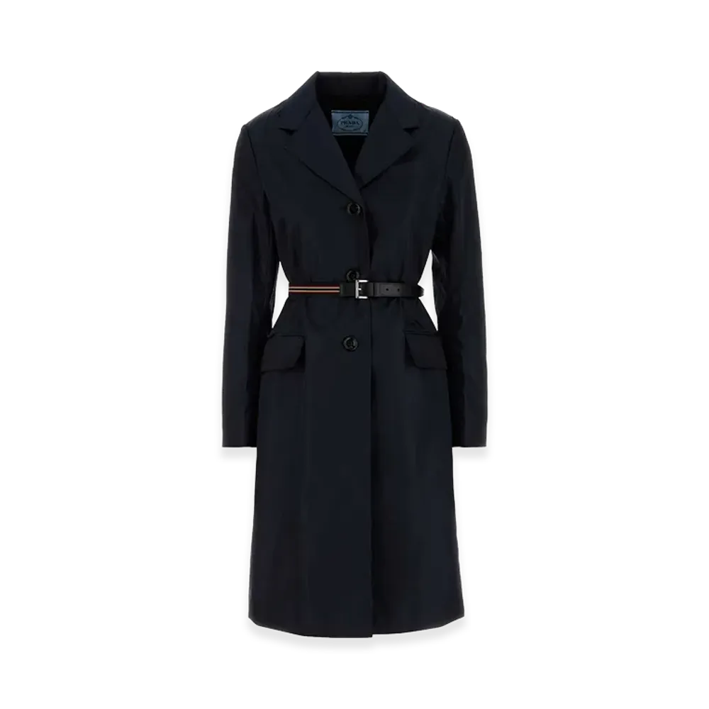 PRADA Women's Re-Nylon Trench Coat "Blue"
