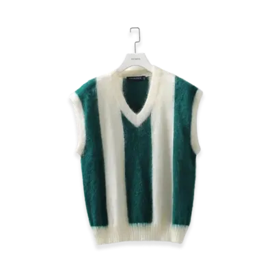 COGNOMEN Football Stripe Knit Vest "Green"