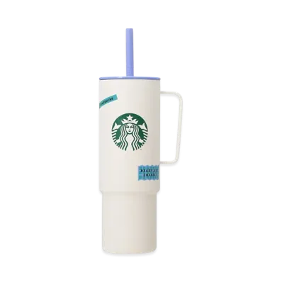 STARBUCKS MiiR Stainless Cold Cup Tumbler With Handle 932ml "White"