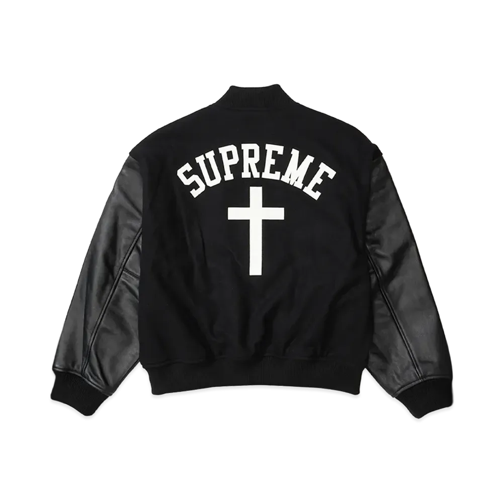 Supreme Cross Varsity Jacket "Black"