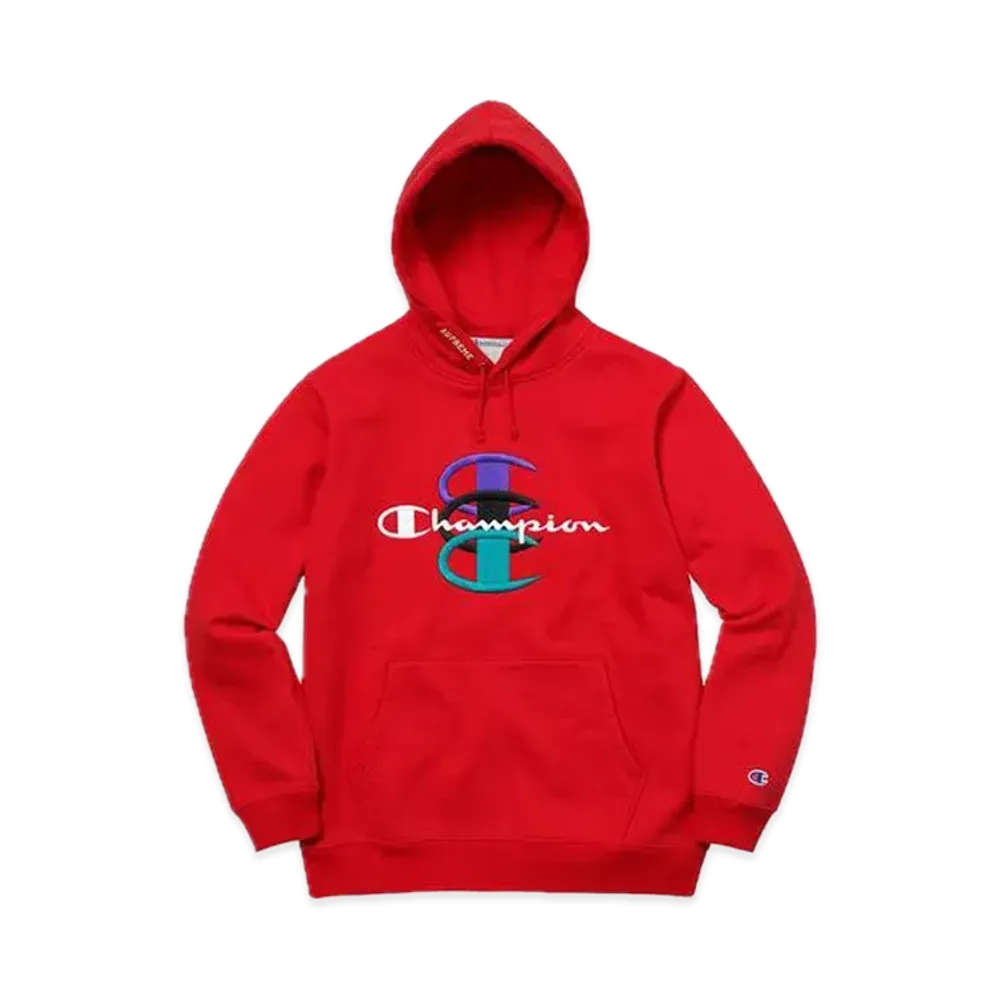Supreme x Champion Stacked C Hooded Sweatshirt "Red"