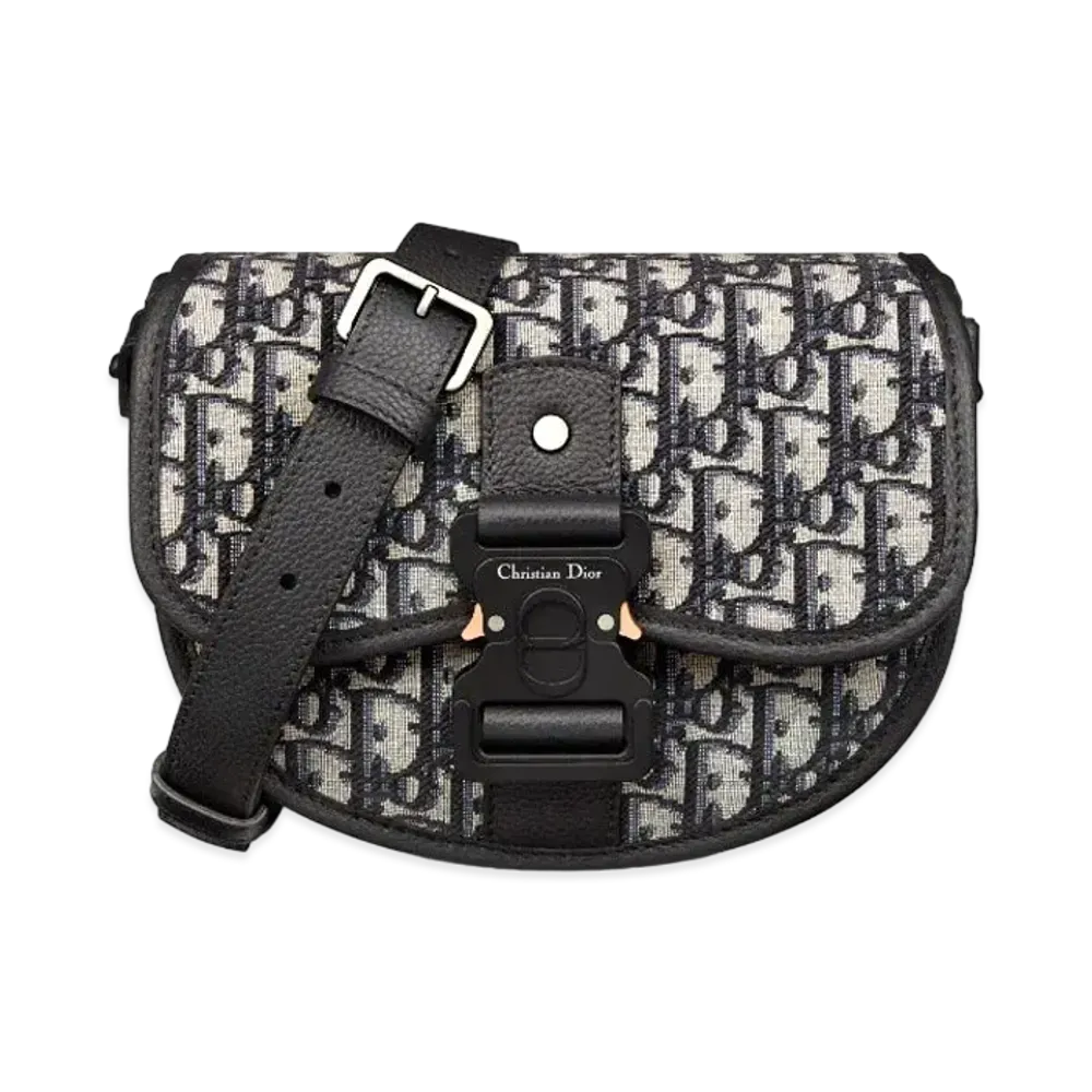 Dior Gallop Messenger Bag Dior Oblique Jacquard & Grained Calfskin "Beige/Black"