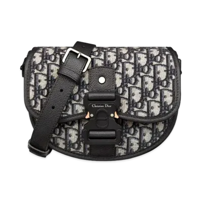 Dior Gallop Messenger Bag Dior Oblique Jacquard & Grained Calfskin "Beige/Black"