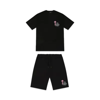 TRAPSTAR TS Script Print Shorts Set "Black"