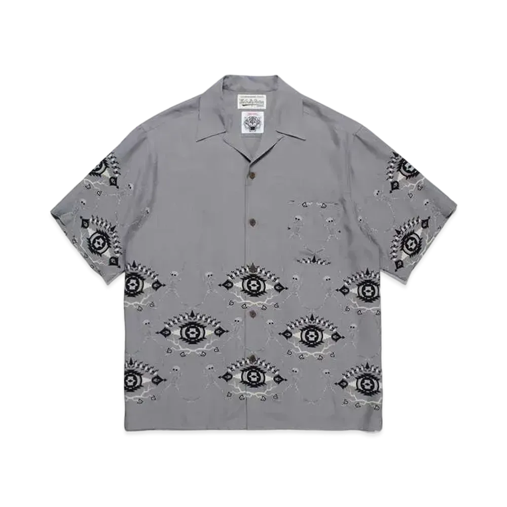 WACKO MARIA Wolf's Head / Hawaiian Shirt #2 "Gray"