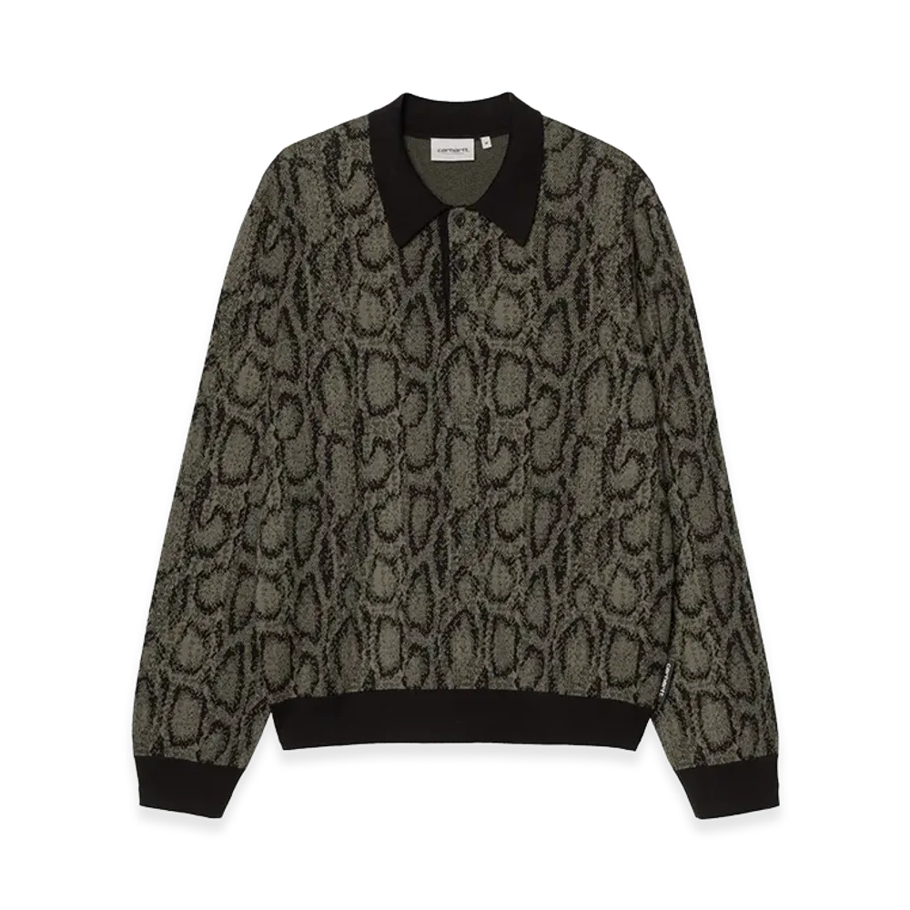 Carhartt WIP L/S Snake Polo "Snake Camo Jacquard/Leaf"