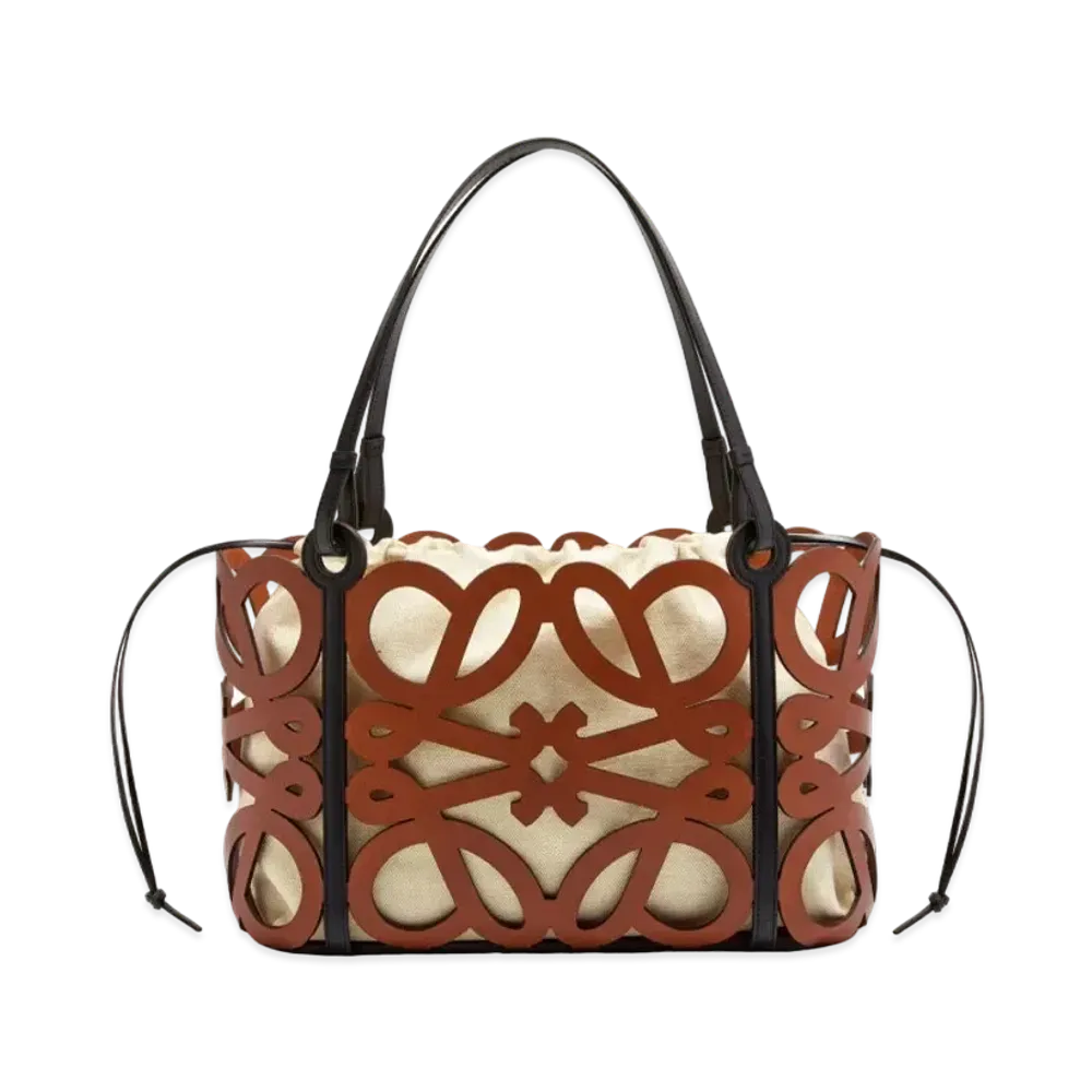 LOEWE Anagram Cut-Out Tote In Calfskin "Tan"