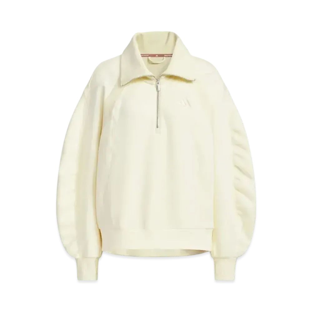 adidas Luxflow Sports Half-Zip Spacer Sweatshirt "Warm Vanilla"