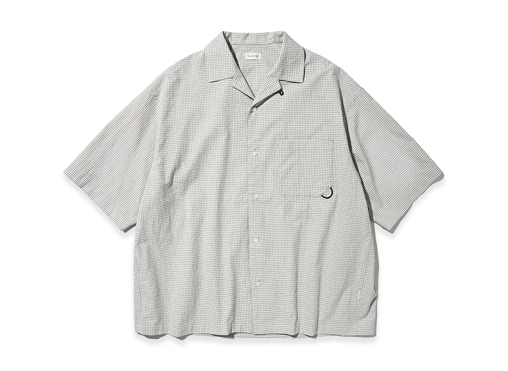 CLESSTE Mini Check Open Collar S/S Shirt "Beige/Blue"