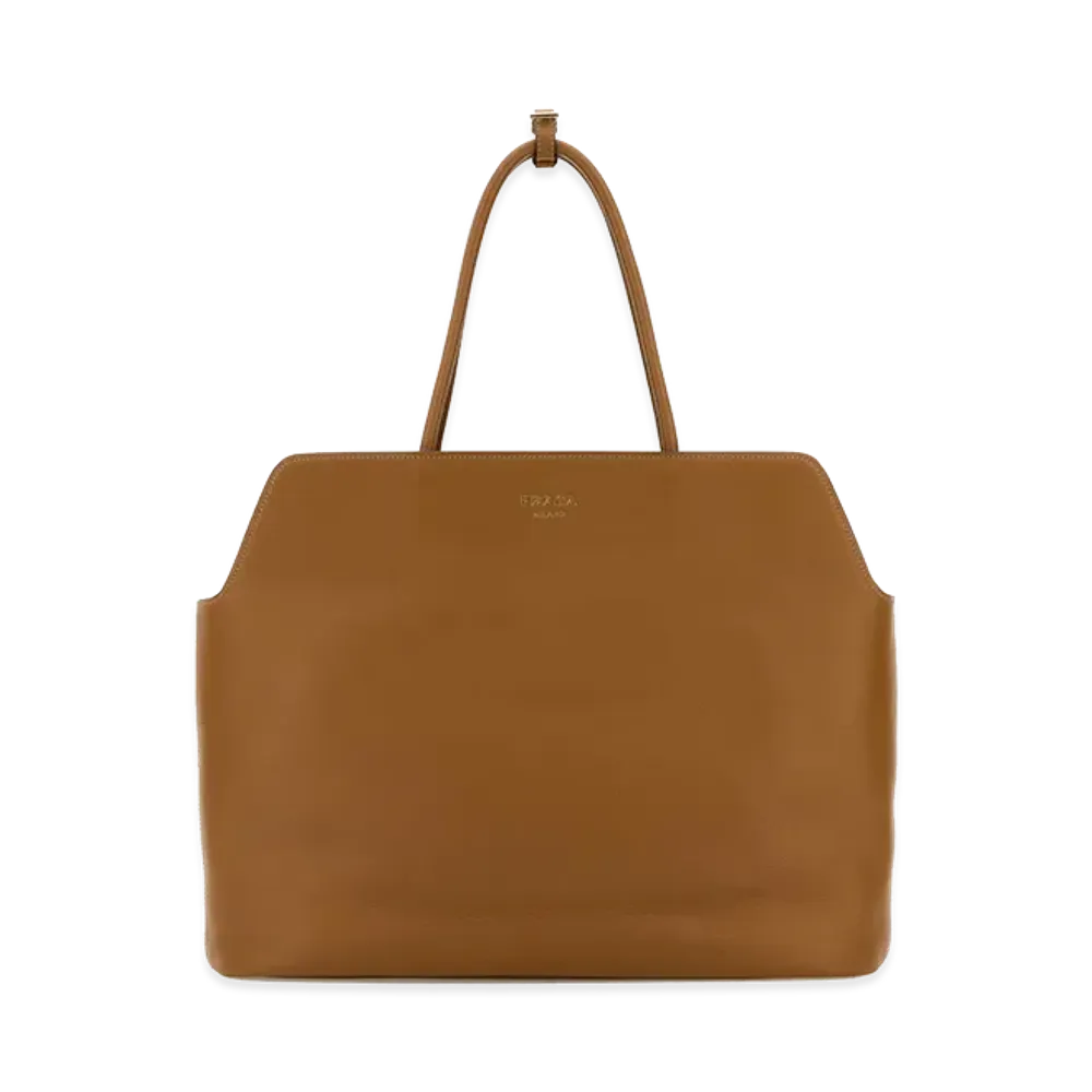 PRADA Women's Leather Shopping Bag "Beige"