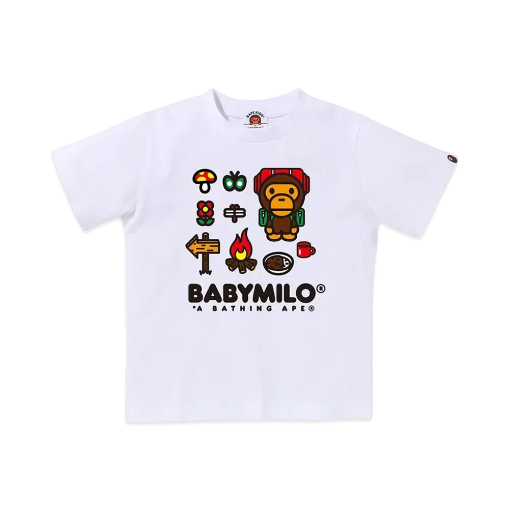 A BATHING APE Baby Milo Camp Tee "White"