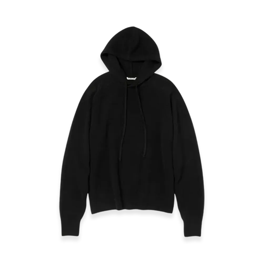 AURALEE Baby Cashmere Knit P/O Parka Top "Black"