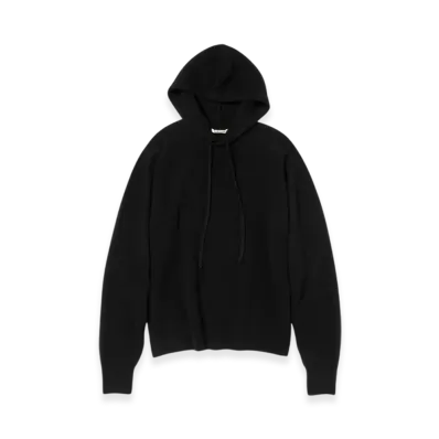 AURALEE Baby Cashmere Knit P/O Parka Top "Black"