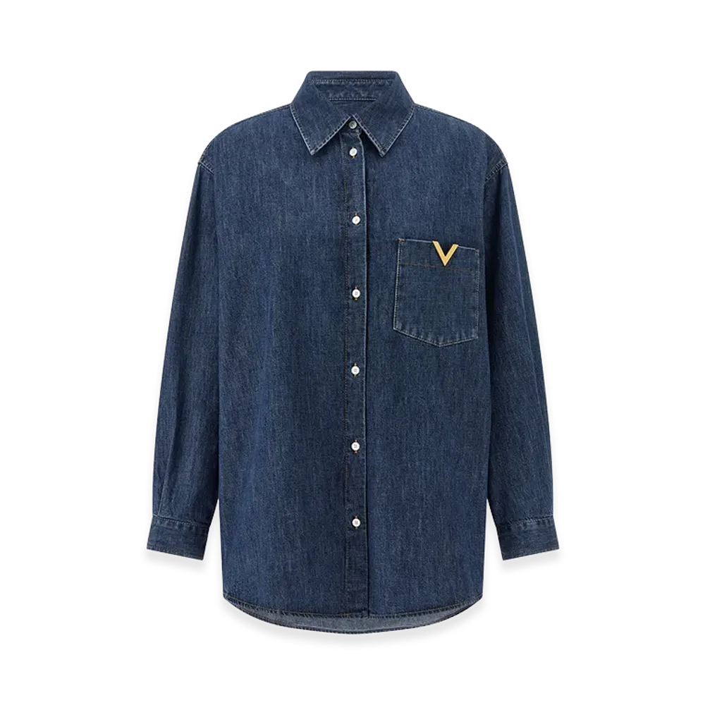 Valentino Garavani Women's Vgold Shirt "Blue"