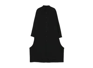 Yohji Yamamoto Y's DE CHINE CURVE SLIT BLOUSE "Black"