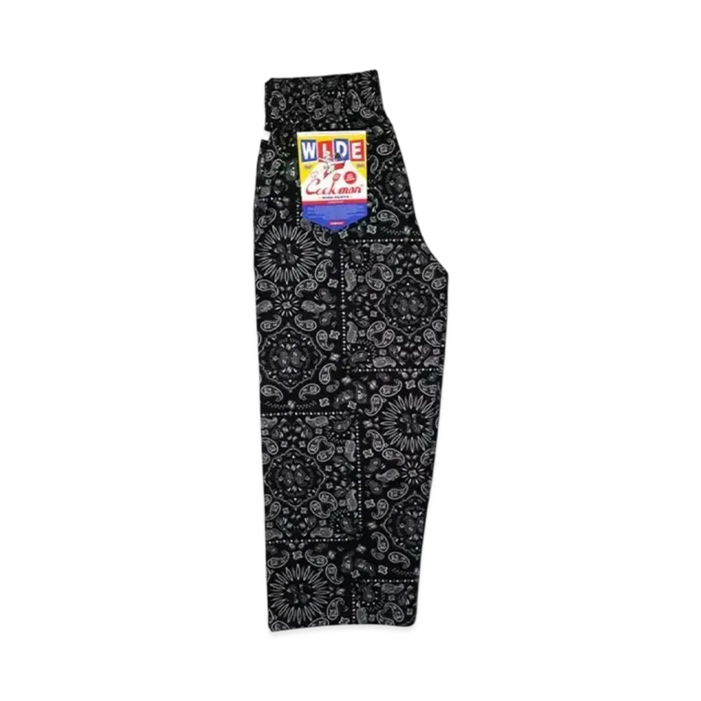 COOKMAN Wide Chef Pants "Paisley/Black"
