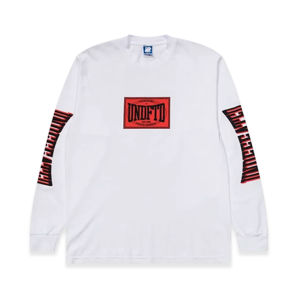 UNDEFEATED Knockout L/S Tee "White"
