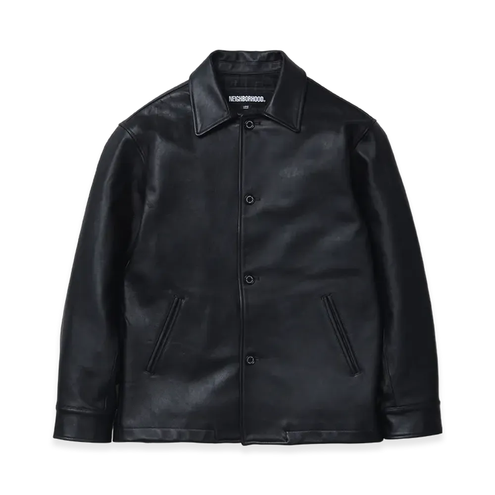 NEIGHBORHOOD Leather Car Coat "Black"