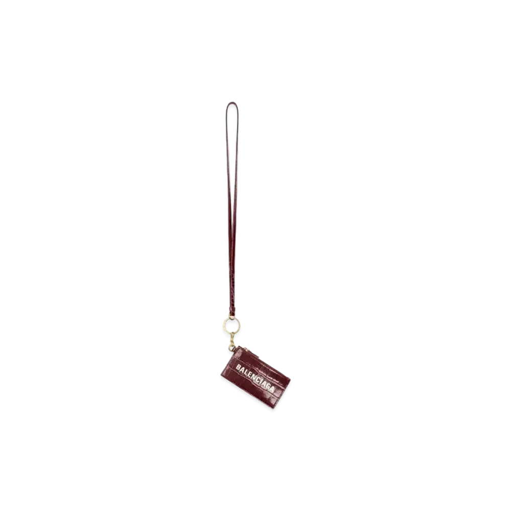 BALENCIAGA Cash Card Case On Keyring "Red"