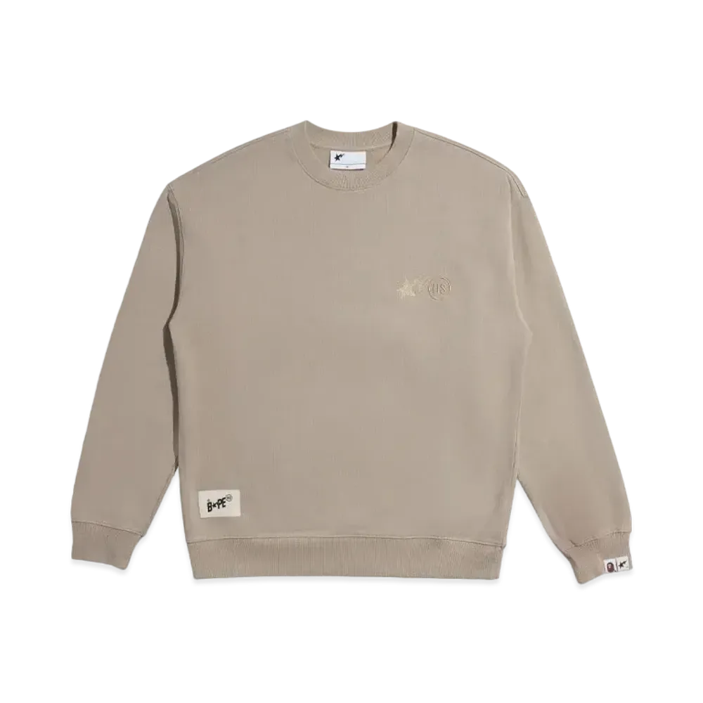 A BATHING APE x HIGHSNOBIETY Crewneck "Beige"