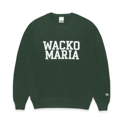 WACKO MARIA x Champion Reverse Weave Crew Neck Sweat Shirt "Dark Green"