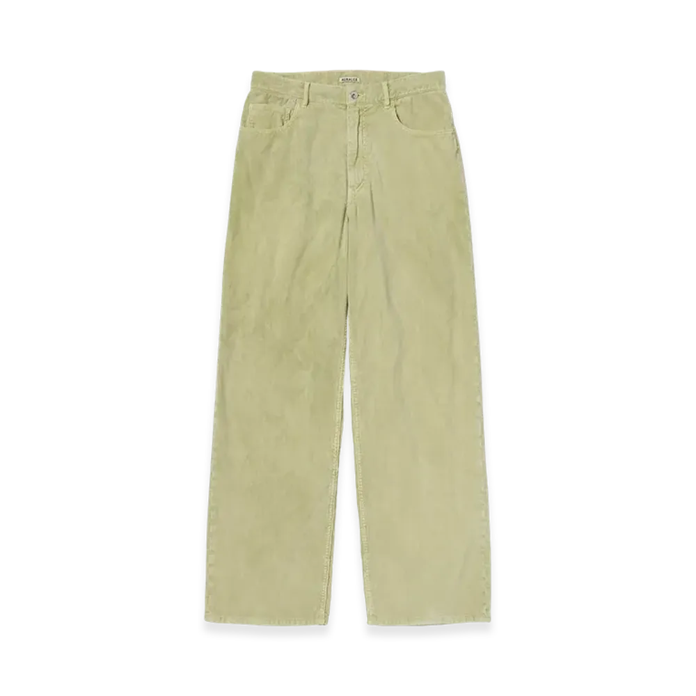 AURALEE Pigment Dyed Finx Cordurory Wide 5P Pants "Dusty Lime"