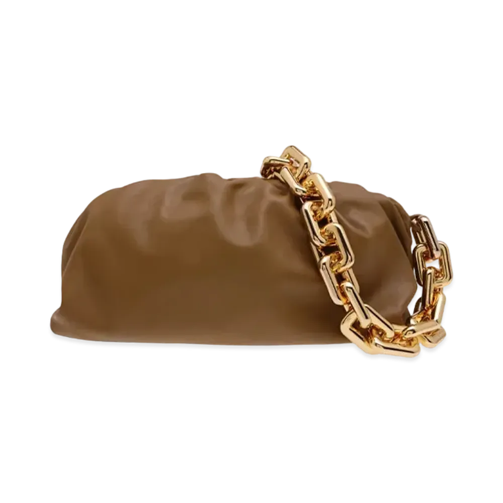Bottega Veneta The Chain Pouch Clutch "Mustard"