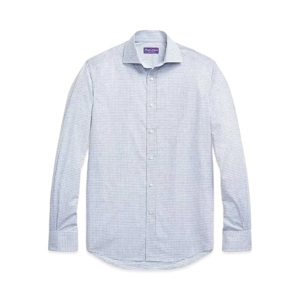 Ralph Lauren Purple Label Tattersall Poplin Shirt "Blue"