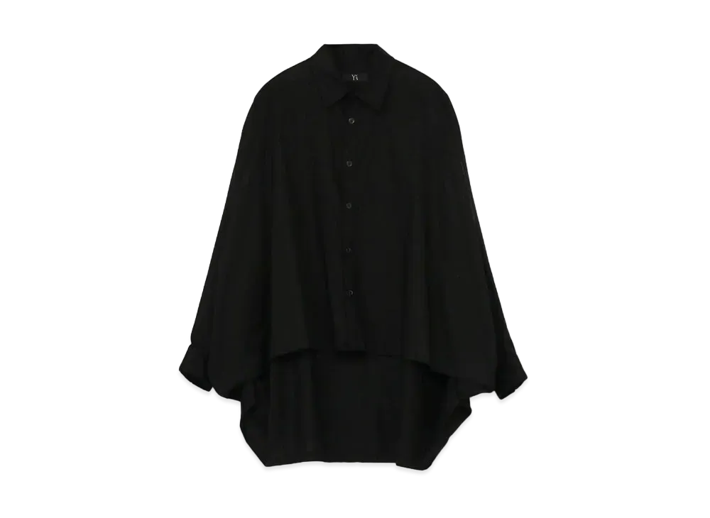 Yohji Yamamoto Y's TWILL FRONT DOUBLE BIG BLOUSE "Black"
