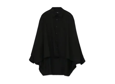 Yohji Yamamoto Y's TWILL FRONT DOUBLE BIG BLOUSE "Black"